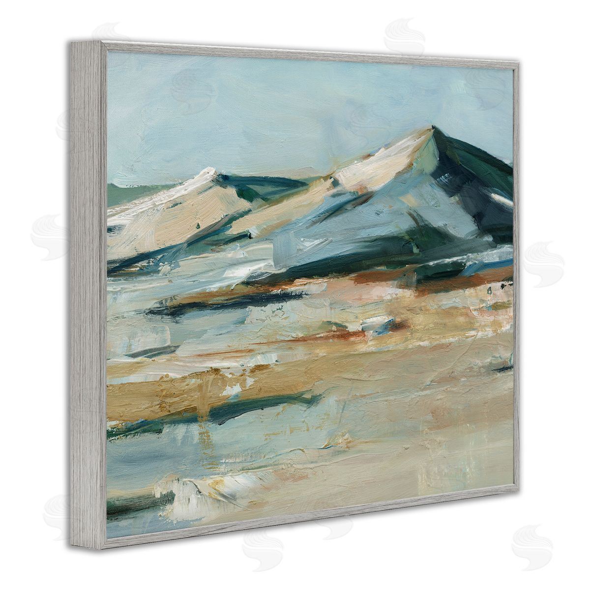 Desert Mountain Dunes Grey Frame Print Wall Art, Home Decor by Ethan Harper