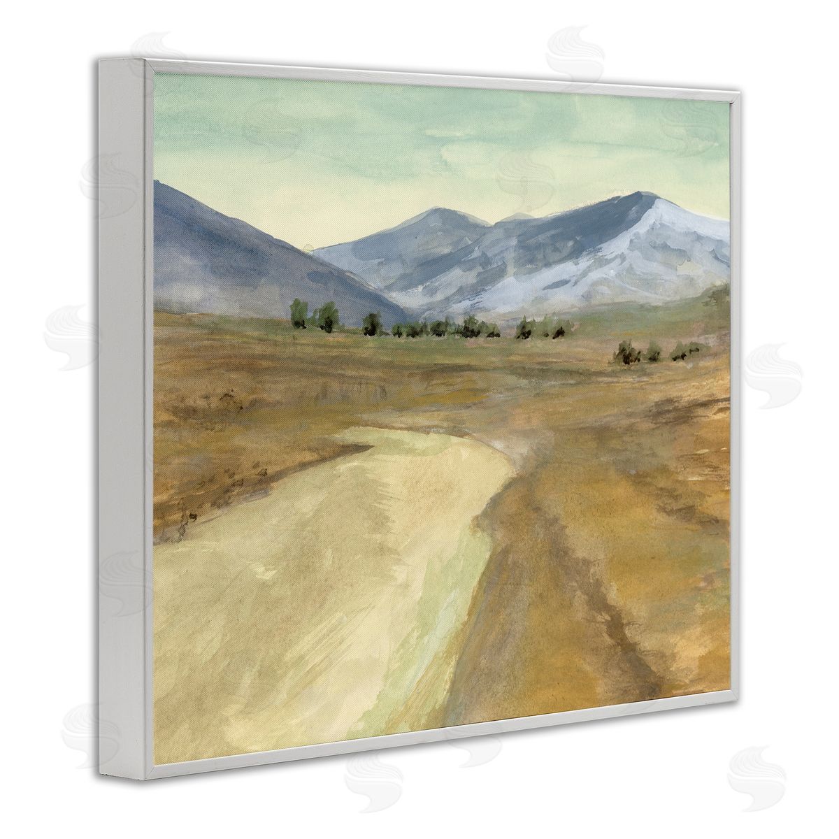 Distant Desert Mountains White Frame Print Wall Art, Home Decor by Michael Willett