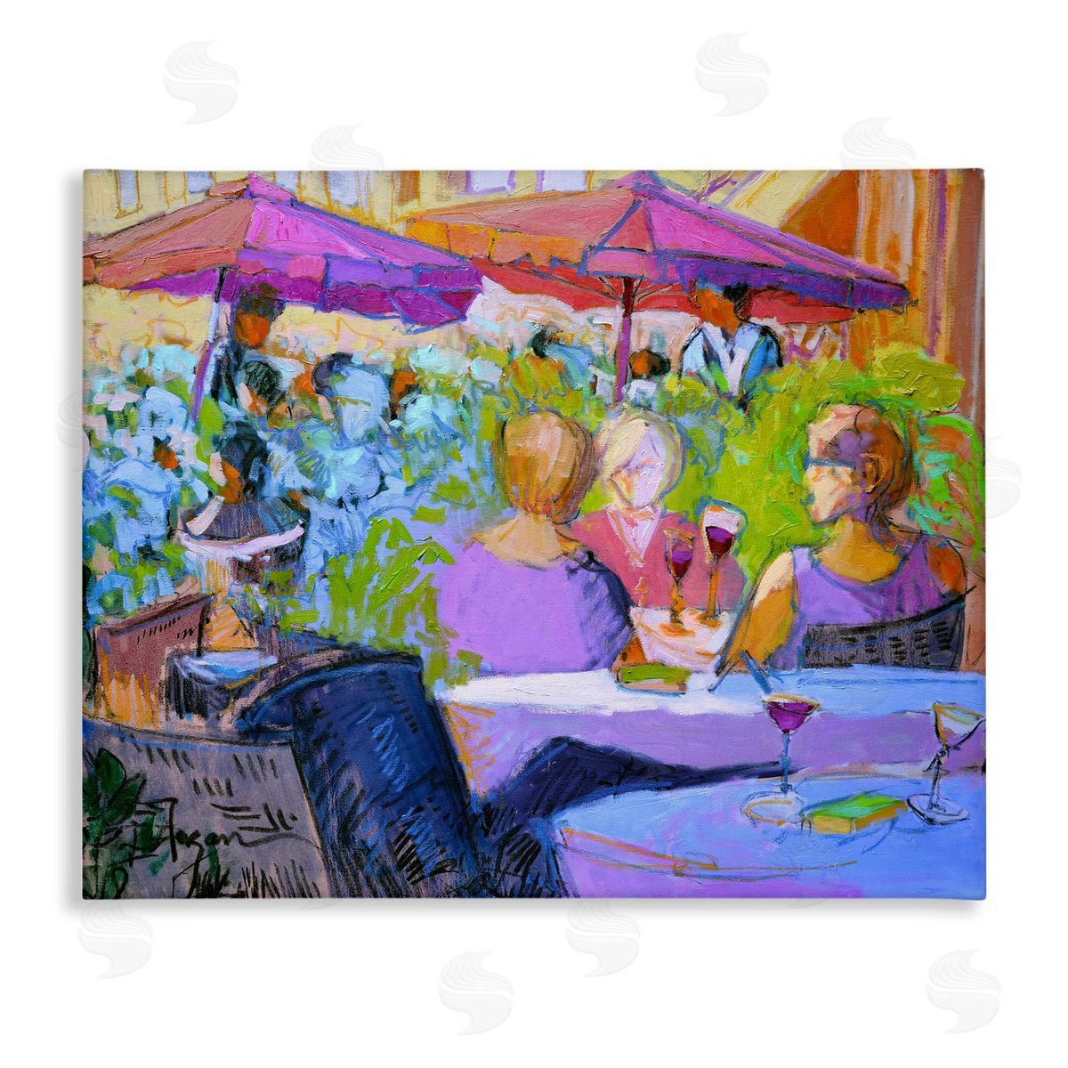 Women Dining Abstraction Canvas Wall Art, Home Decor by June Erica Vess