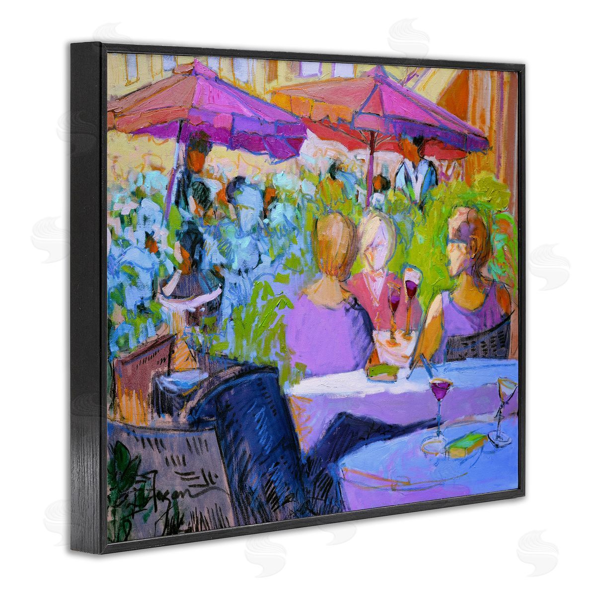 Women Dining Abstraction Black Frame Print Wall Art, Home Decor by June Erica Vess