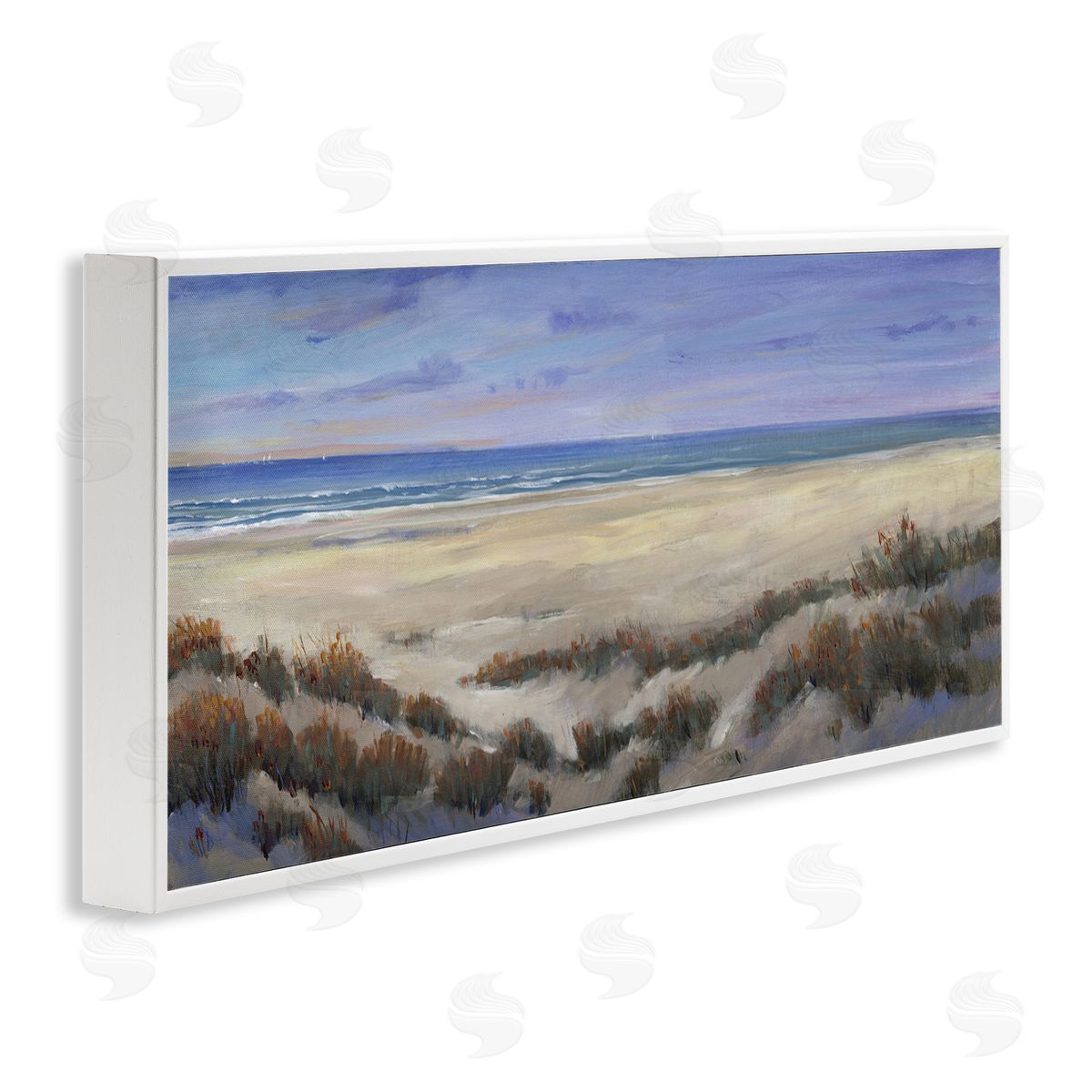 Traditional Grassy Beach White Frame Print Wall Art, Home Decor by Regina Moore