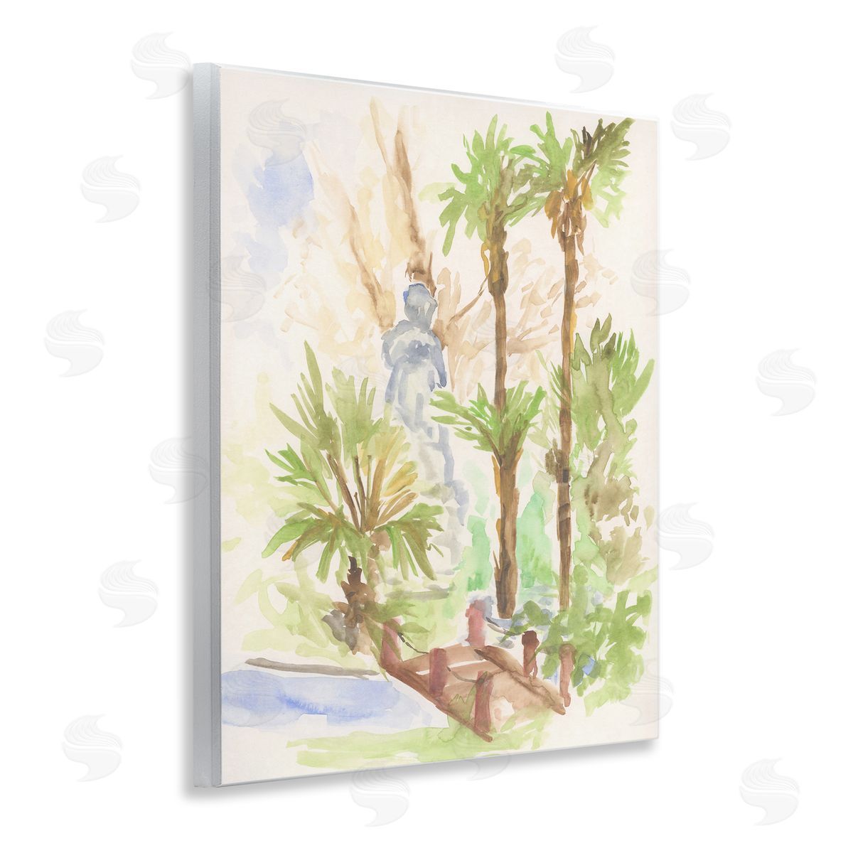 Bridge over River Abstract Wood Plaque Wall Art, Home Decor by June Erica Vess