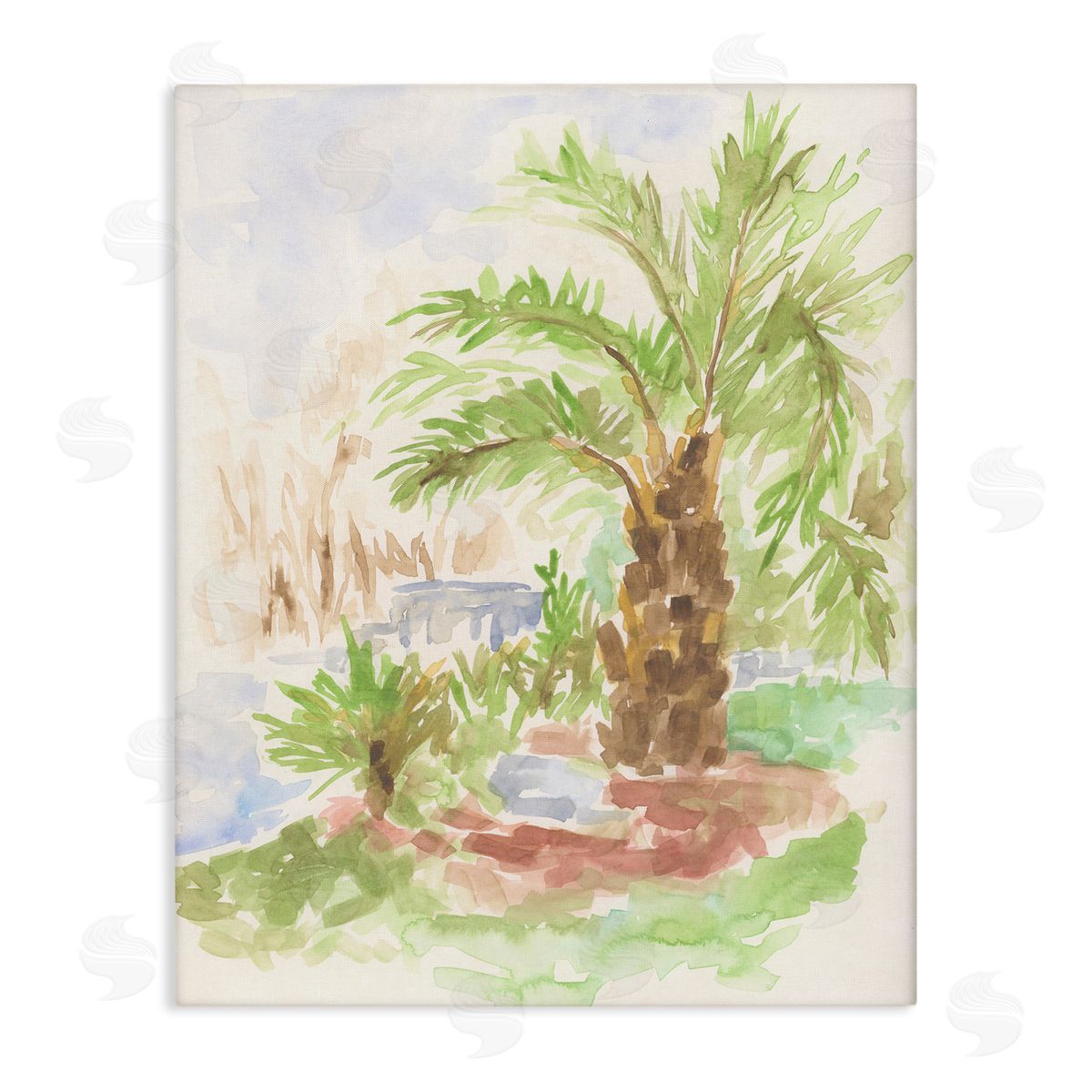 Palm Tree River's Edge Canvas Wall Art, Home Decor by June Erica Vess