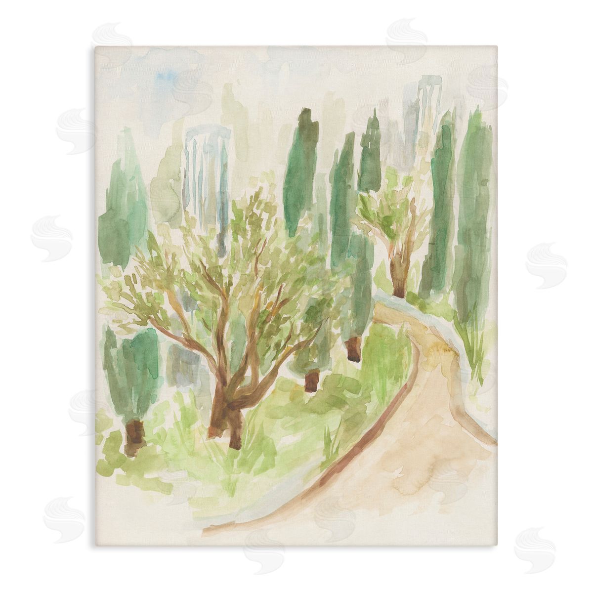 Abstract Road with Trees Canvas Wall Art, Home Decor by June Erica Vess