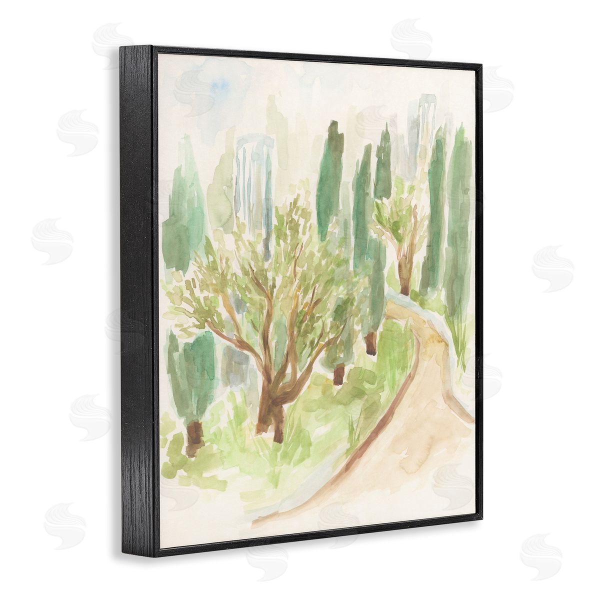 Abstract Road with Trees Black Frame Print Wall Art, Home Decor by June Erica Vess