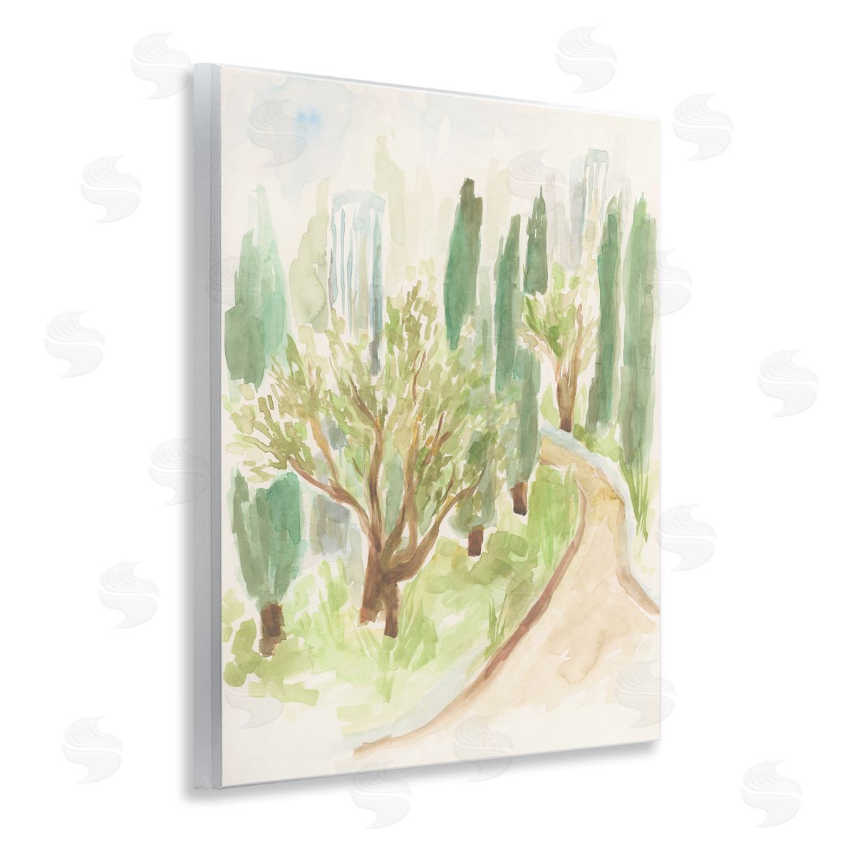 Abstract Road with Trees Wood Plaque Wall Art, Home Decor by June Erica Vess
