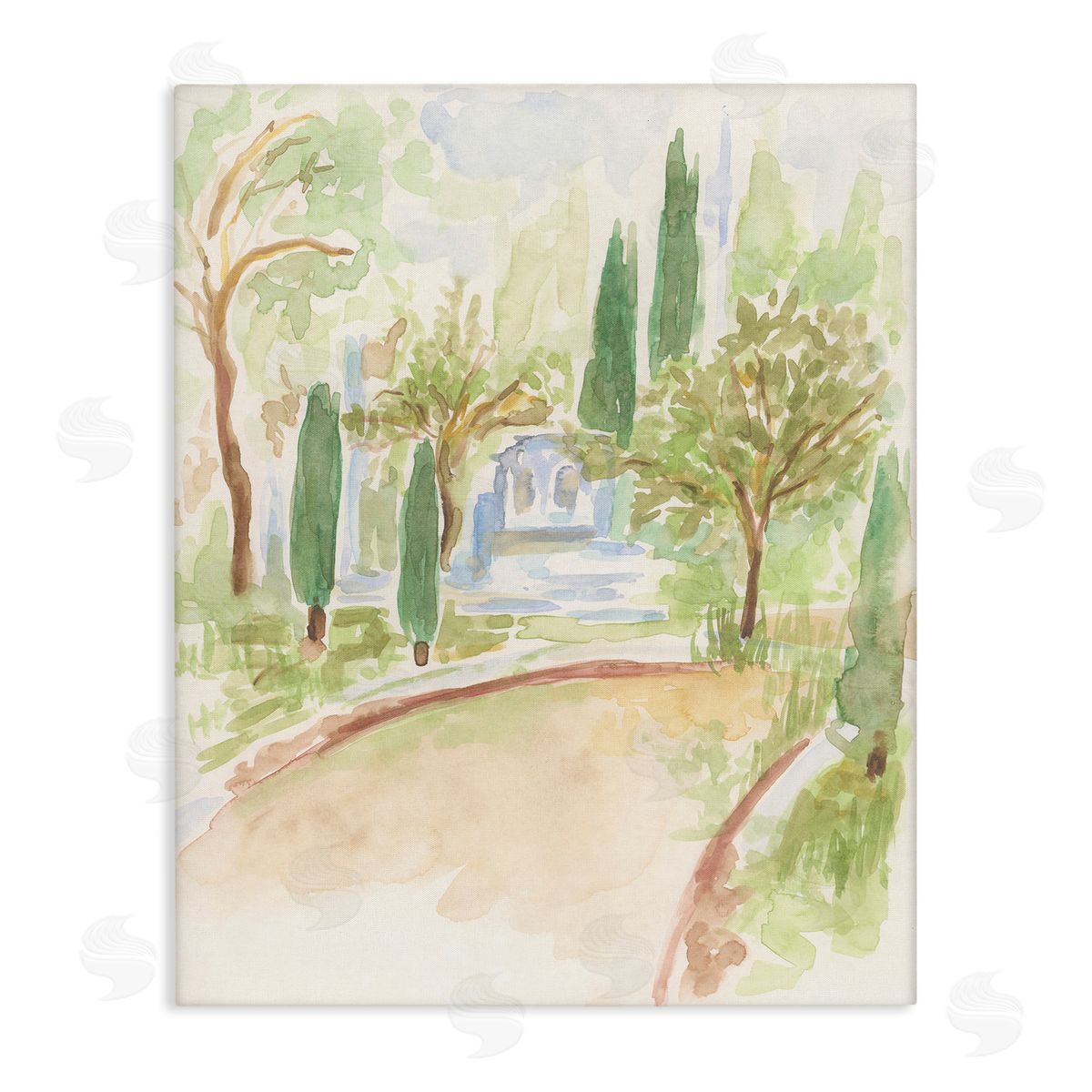 Path to Cottage Abstract Canvas Wall Art, Home Decor by June Erica Vess