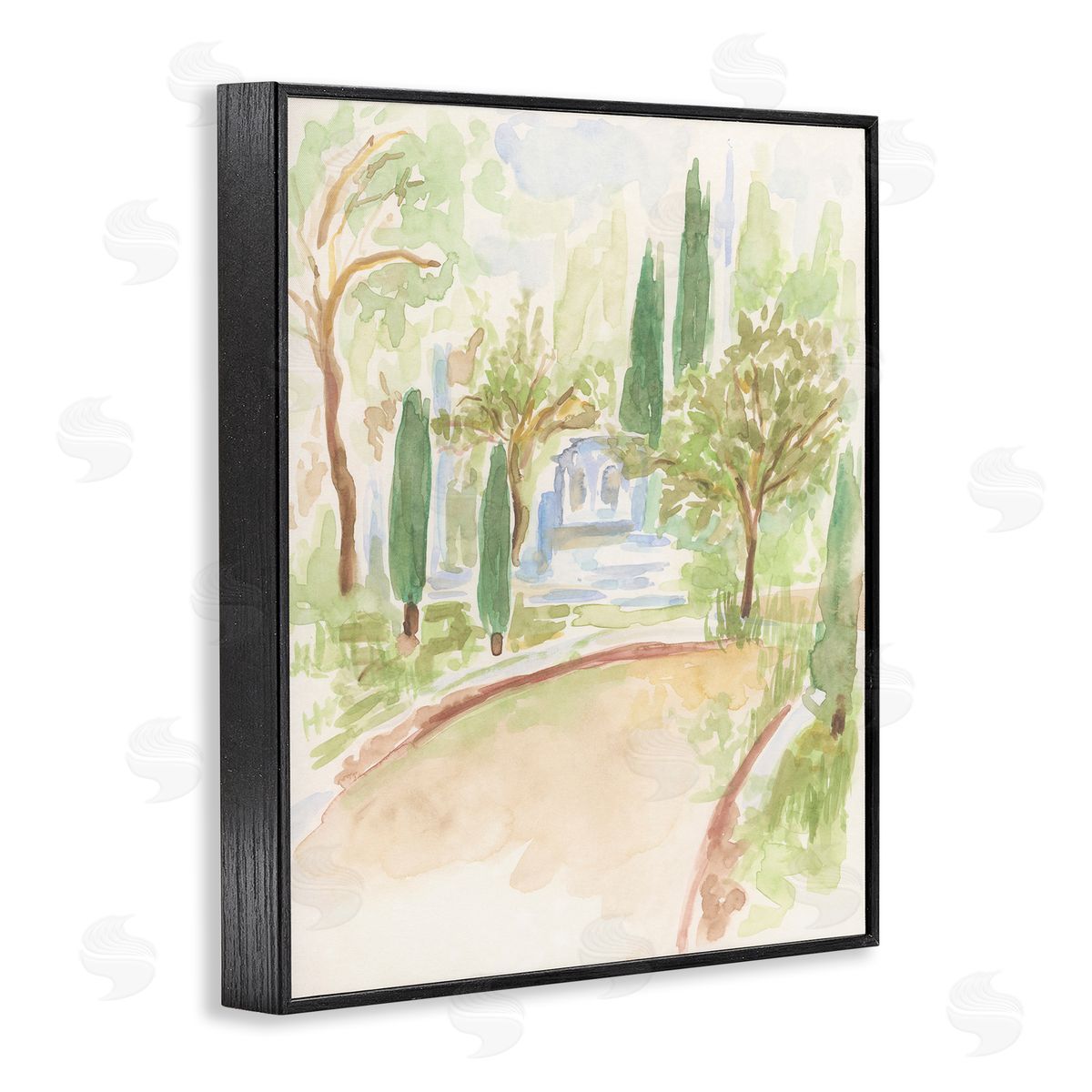 Path to Cottage Abstract Black Frame Print Wall Art, Home Decor by June Erica Vess