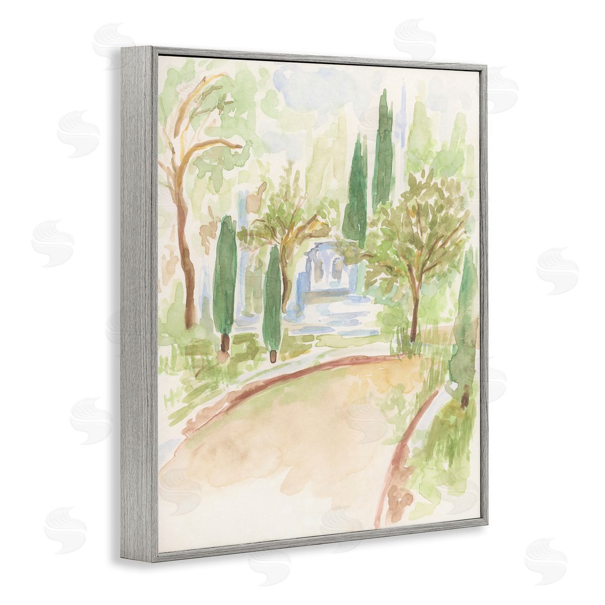 Path to Cottage Abstract Grey Frame Print Wall Art, Home Decor by June Erica Vess