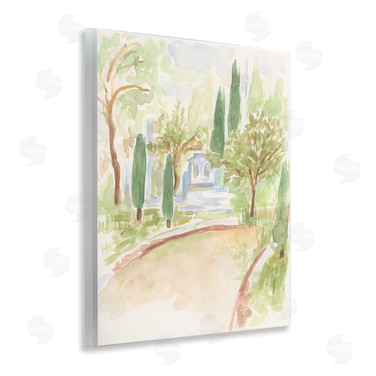 Path to Cottage Abstract Wood Plaque Wall Art, Home Decor by June Erica Vess