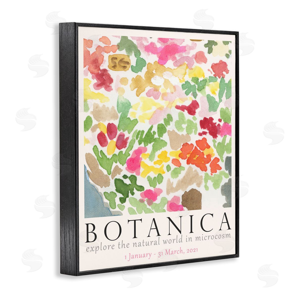 Botanica Abstract Florals Black Frame Print Wall Art, Home Decor by June Erica Vess