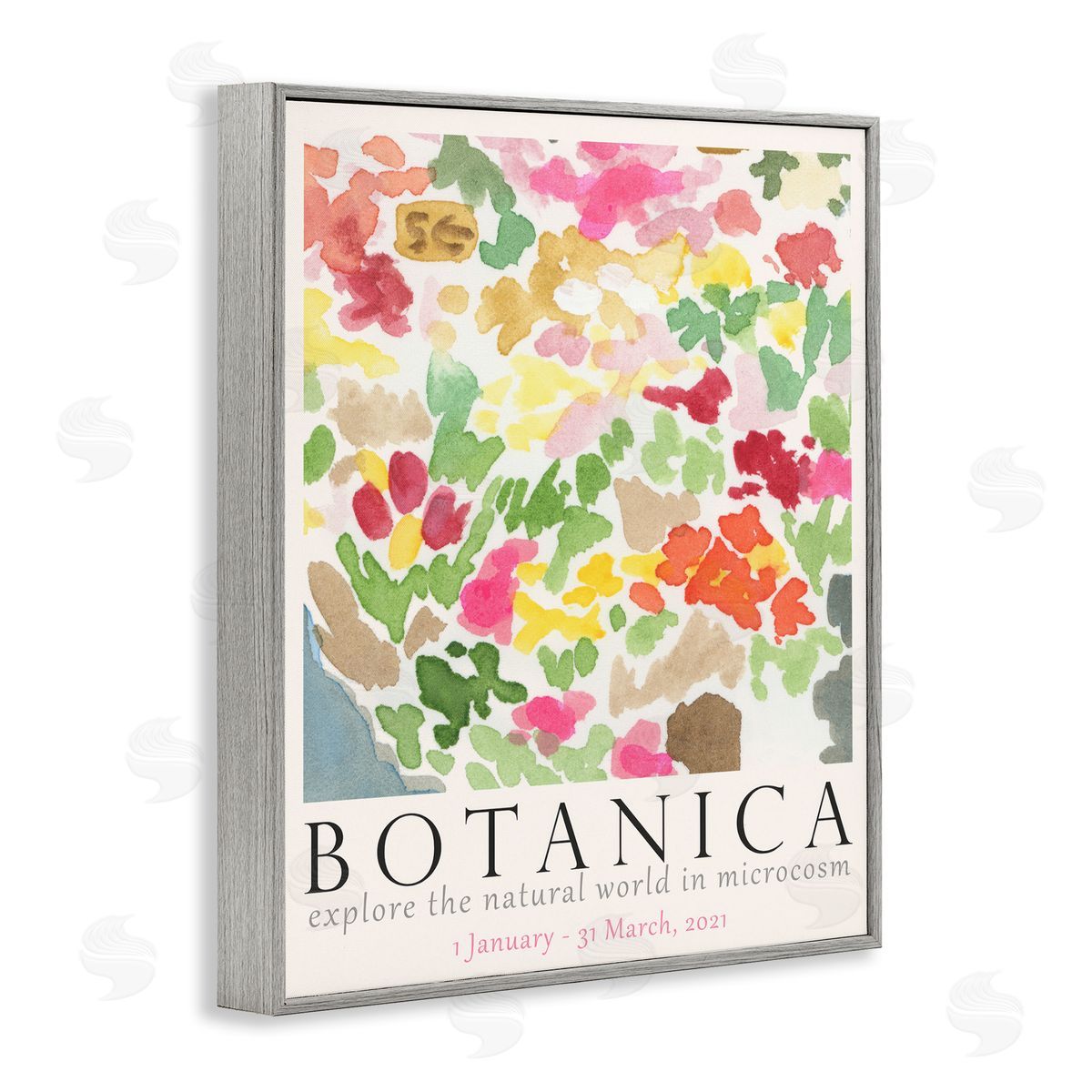 Botanica Abstract Florals Grey Frame Print Wall Art, Home Decor by June Erica Vess