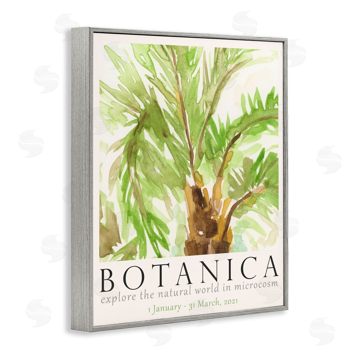 Botanica Poster Palm Tree Grey Frame Print Wall Art, Home Decor by June Erica Vess