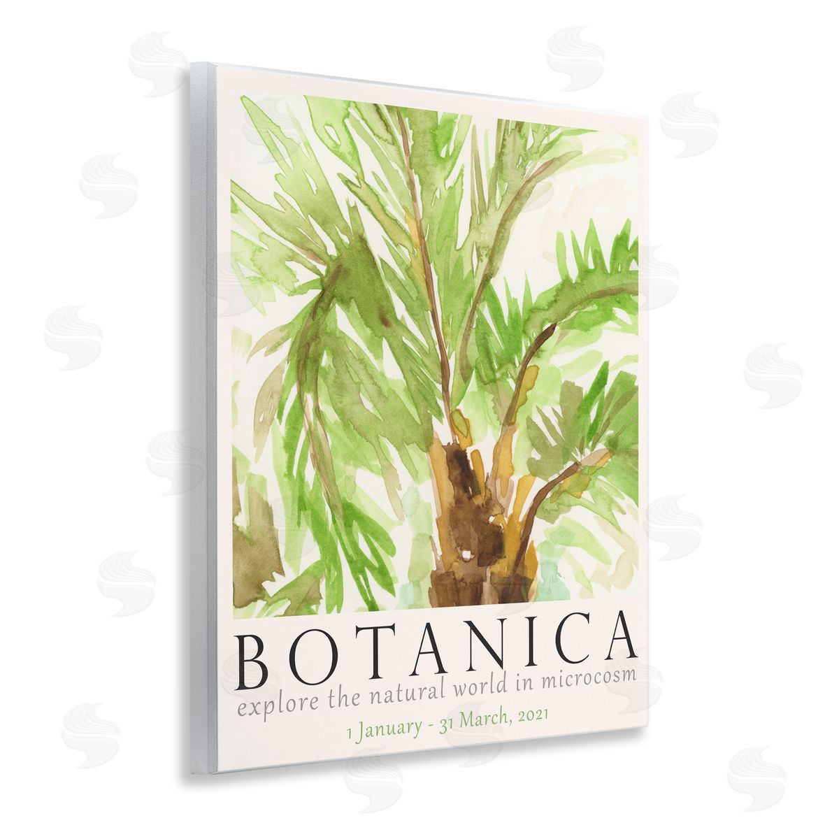 Botanica Poster Palm Tree Wood Plaque Wall Art, Home Decor by June Erica Vess