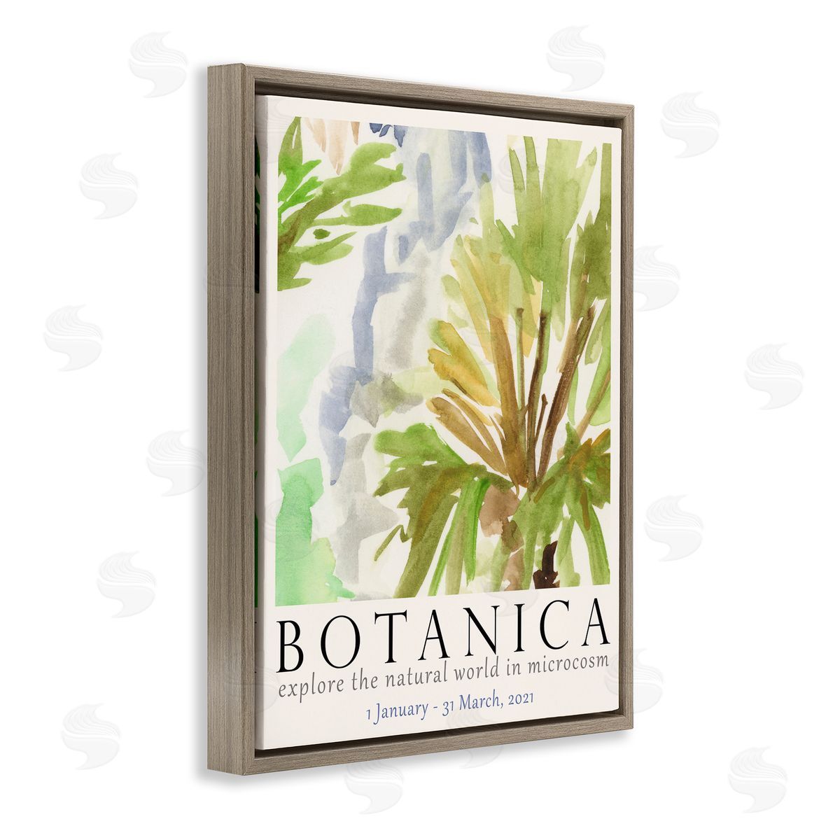 Botanica Museum Poster Brown Floating Frame Canvas Wall Art, Home Decor by June Erica Vess