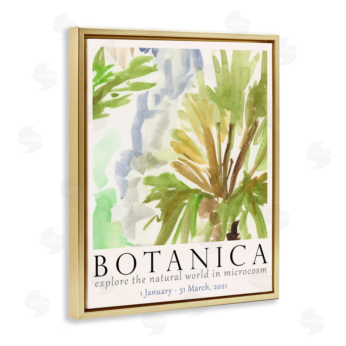 Botanica Museum Poster Gold Floating Frame Canvas Wall Art, Home Decor by June Erica Vess