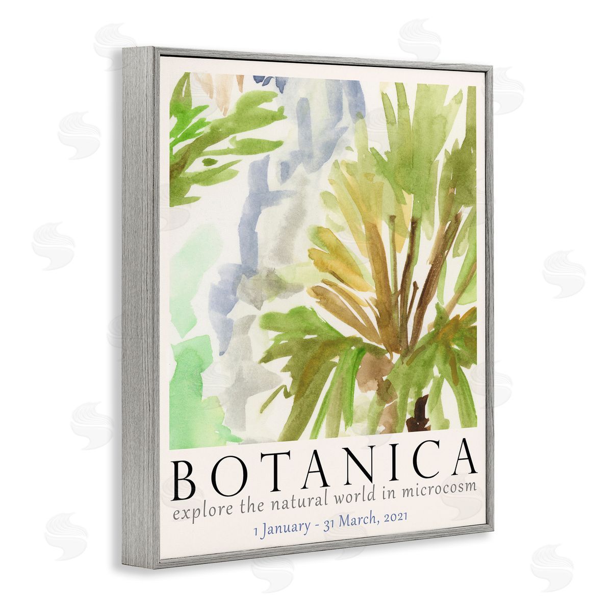 Botanica Museum Poster Grey Frame Print Wall Art, Home Decor by June Erica Vess