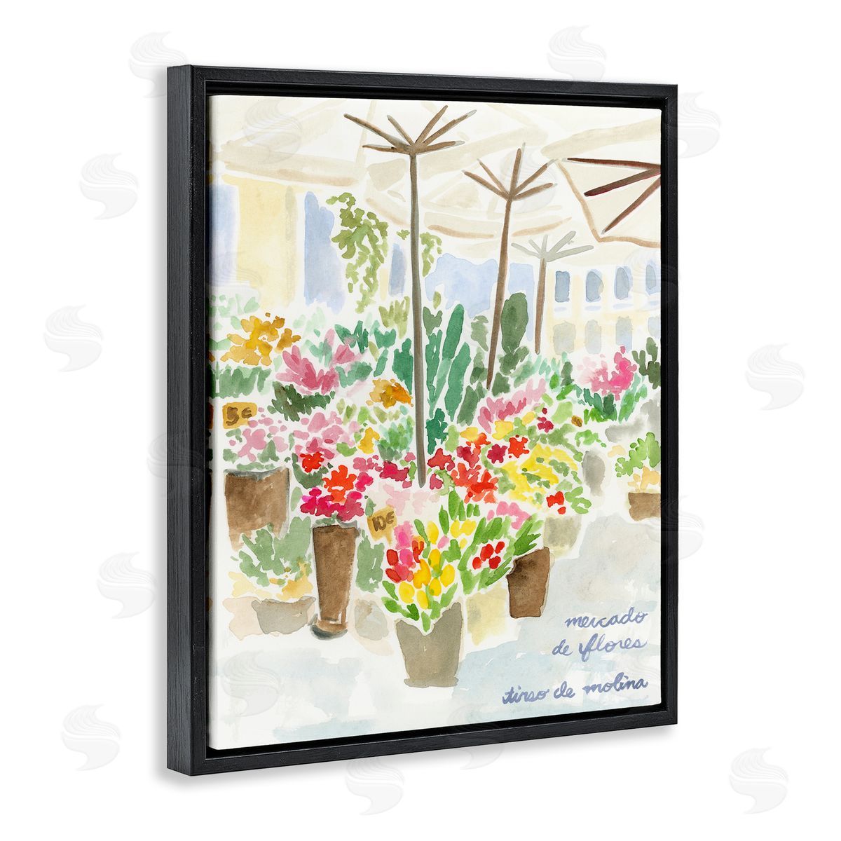 Assorted Florals Scenery Black Floating Frame Canvas Wall Art, Home Decor by June Erica Vess