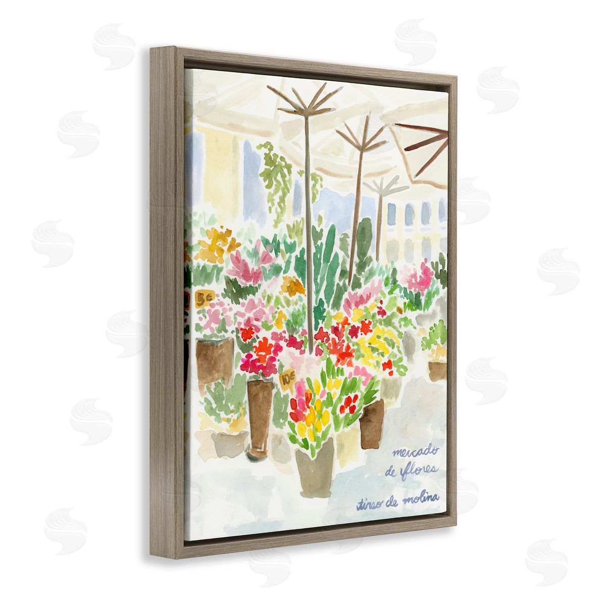 Assorted Florals Scenery Brown Floating Frame Canvas Wall Art, Home Decor by June Erica Vess
