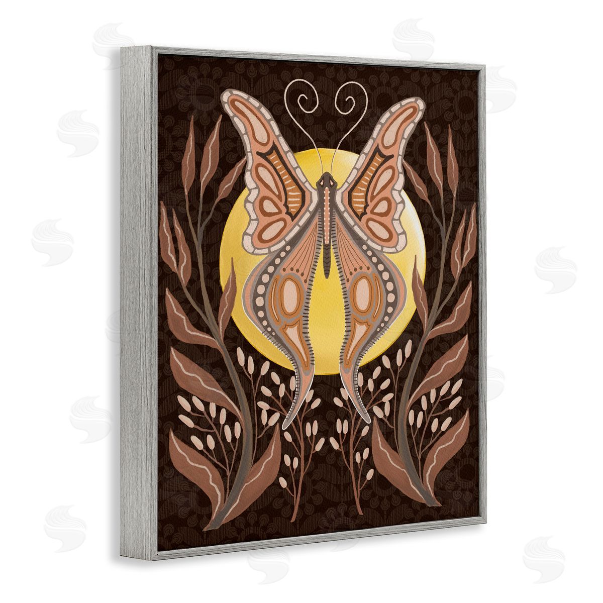 Moth & Moon Botanicals Grey Frame Print Wall Art, Home Decor by Regina Moore