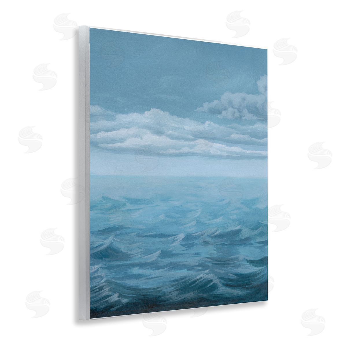 Clouds over Sea Waves Wood Plaque Wall Art, Home Decor by Grace Popp