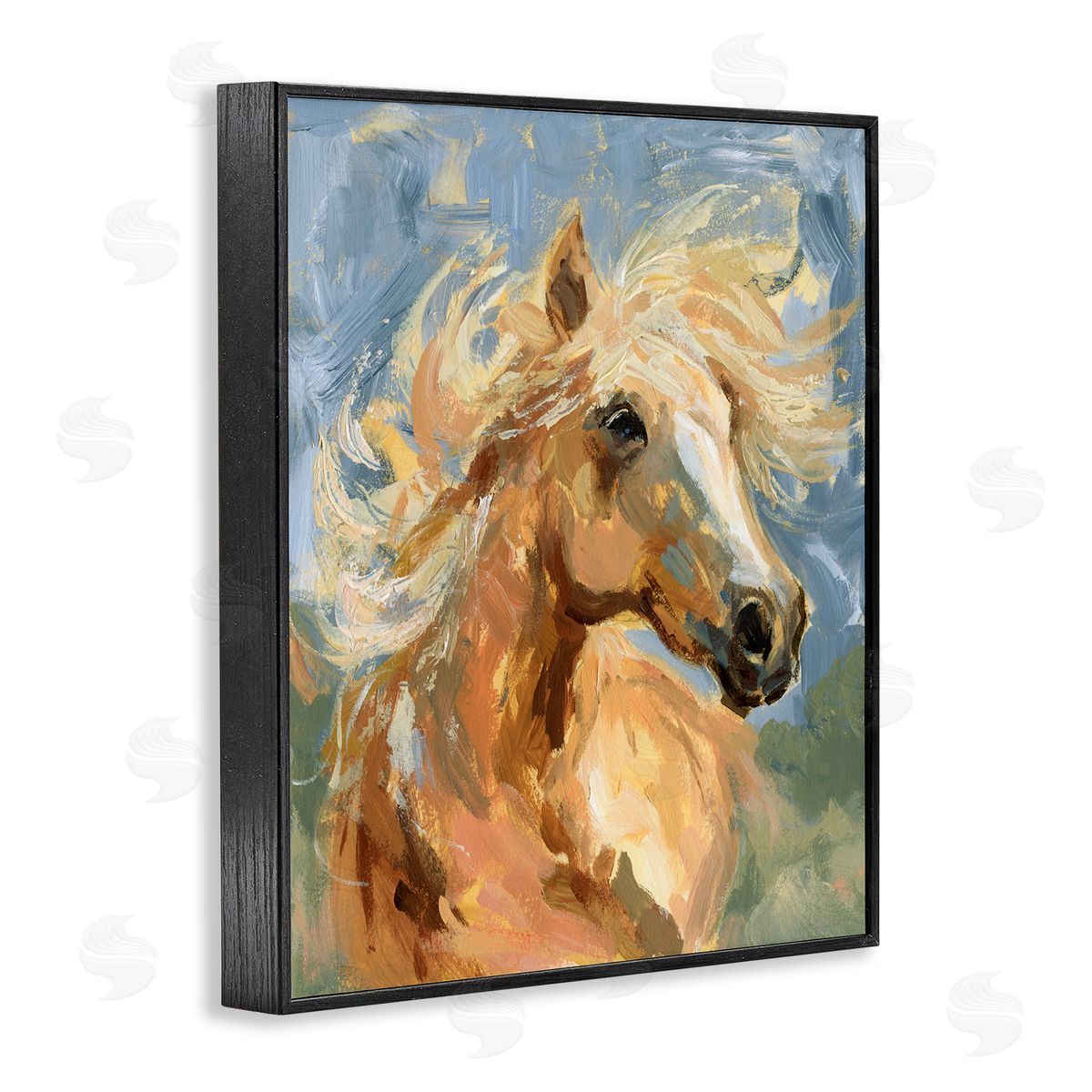 Horse with Tousled Mane Black Frame Print Wall Art, Home Decor by Victoria Barnes