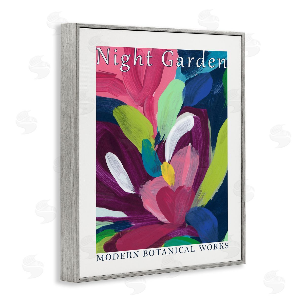 Night Garden Museum Grey Frame Print Wall Art, Home Decor by June Erica Vess