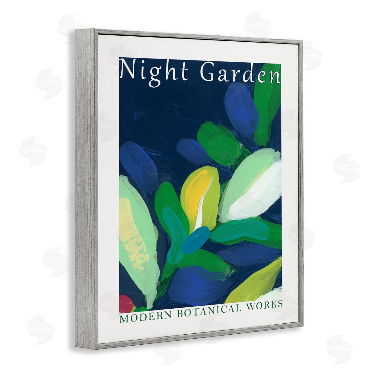 Night Garden Poster Grey Frame Print Wall Art, Home Decor by June Erica Vess