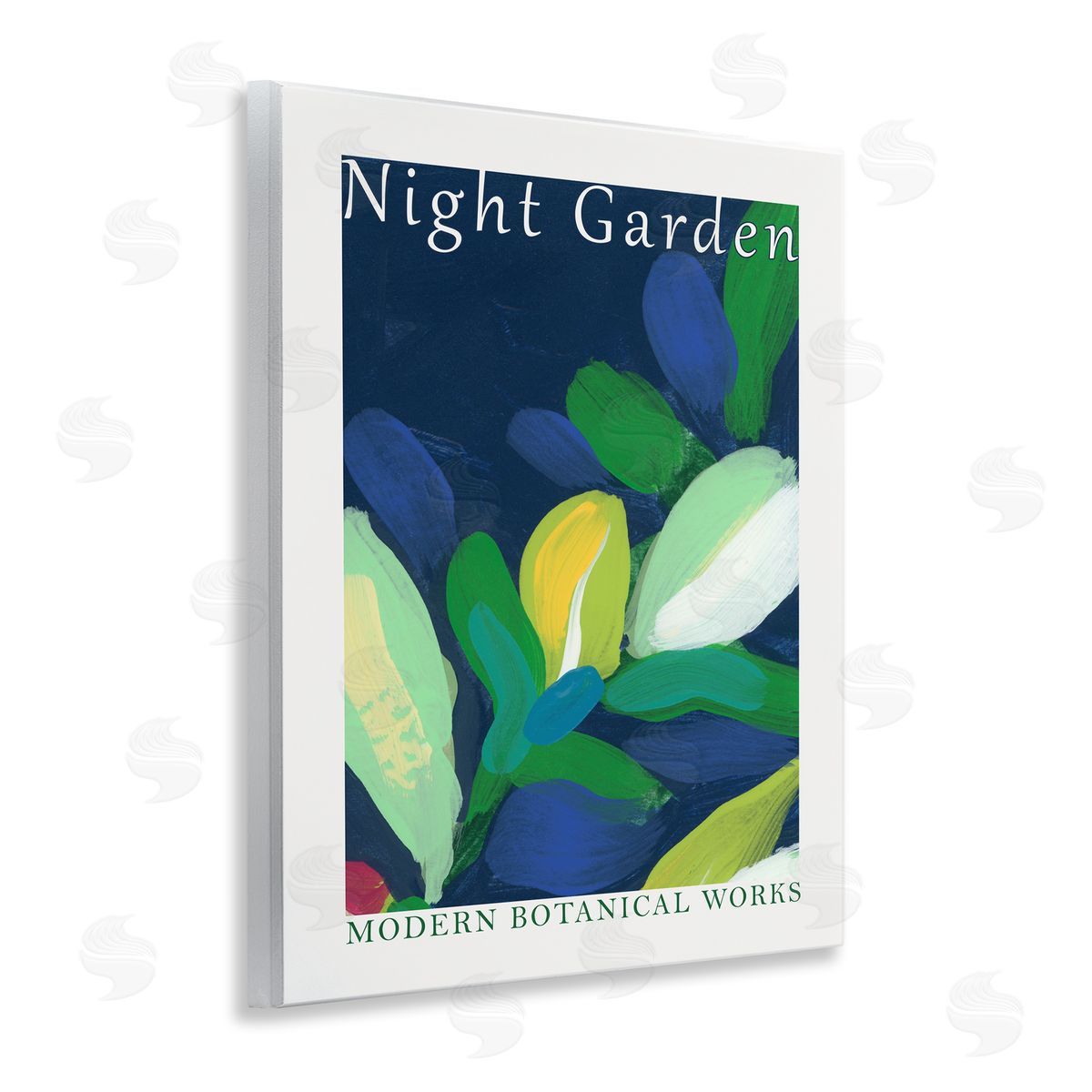Night Garden Poster Wood Plaque Wall Art, Home Decor by June Erica Vess