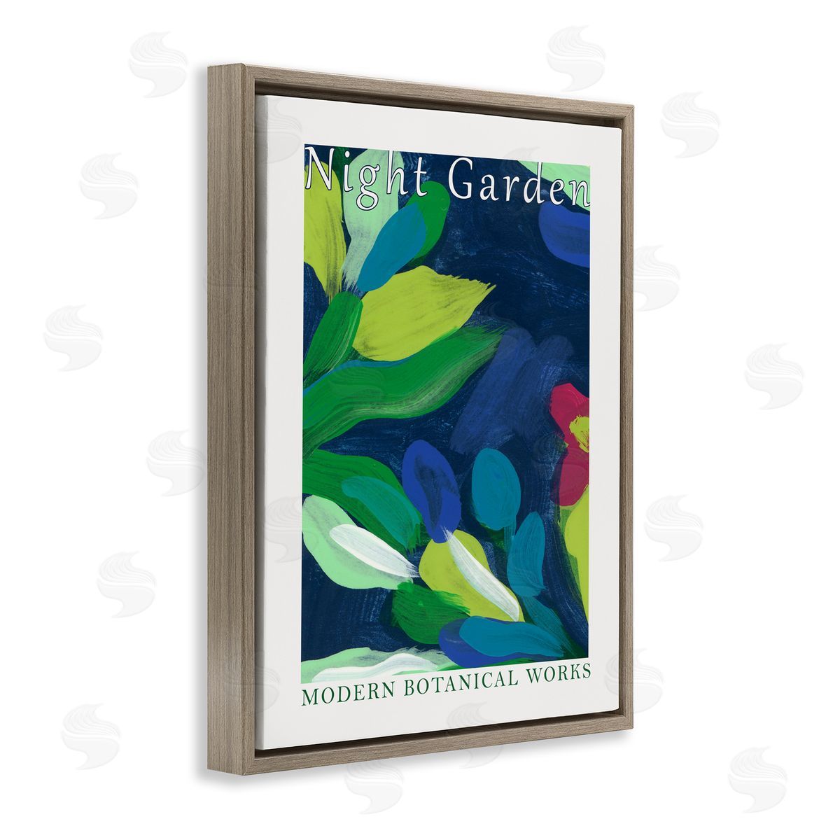 Modern Botanicals Museum Brown Floating Frame Canvas Wall Art, Home Decor by June Erica Vess