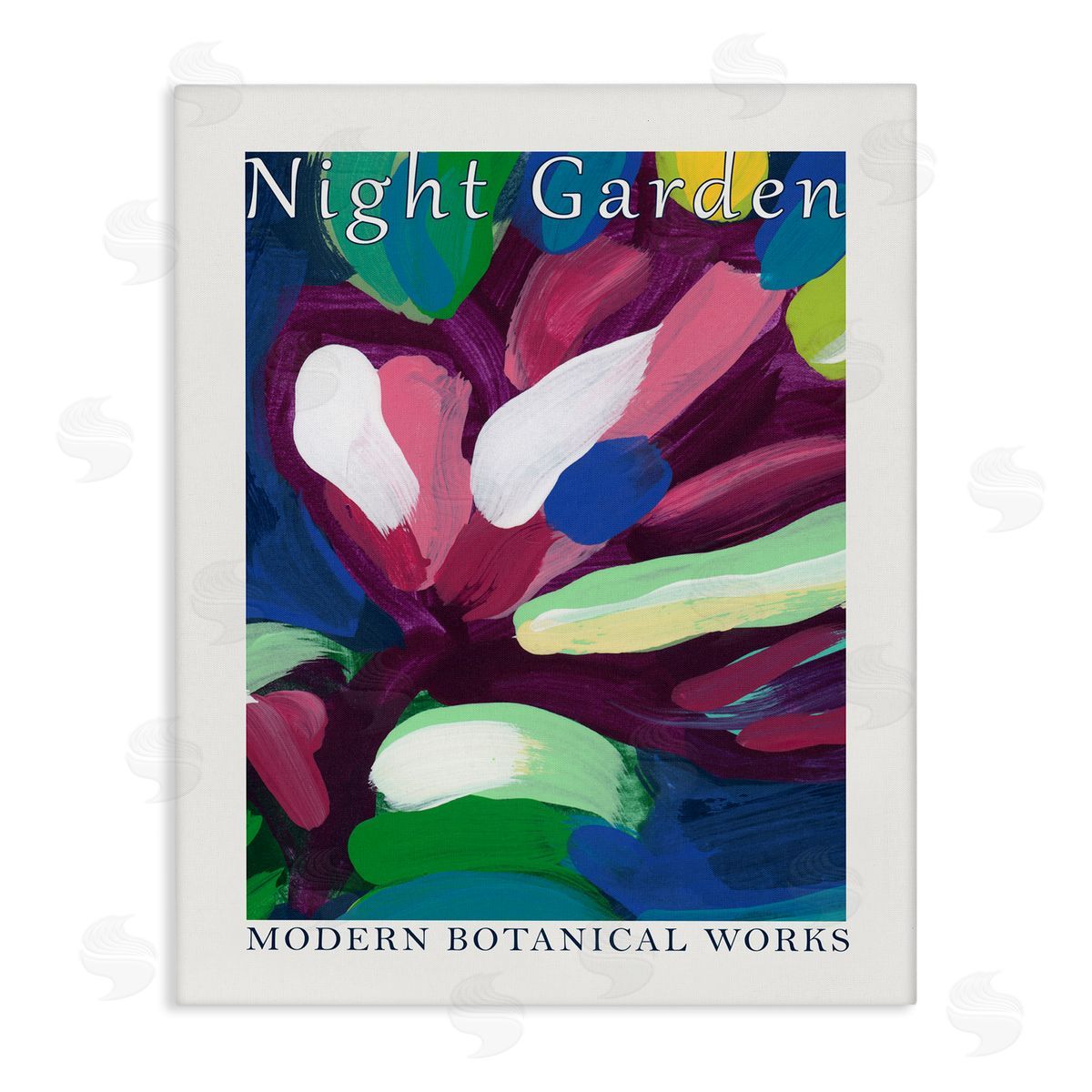 Night Garden Abstract Canvas Wall Art, Home Decor by June Erica Vess
