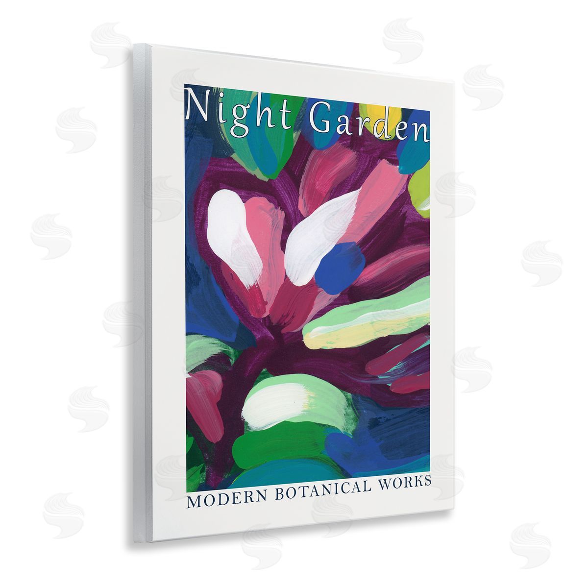 Night Garden Abstract Wood Plaque Wall Art, Home Decor by June Erica Vess