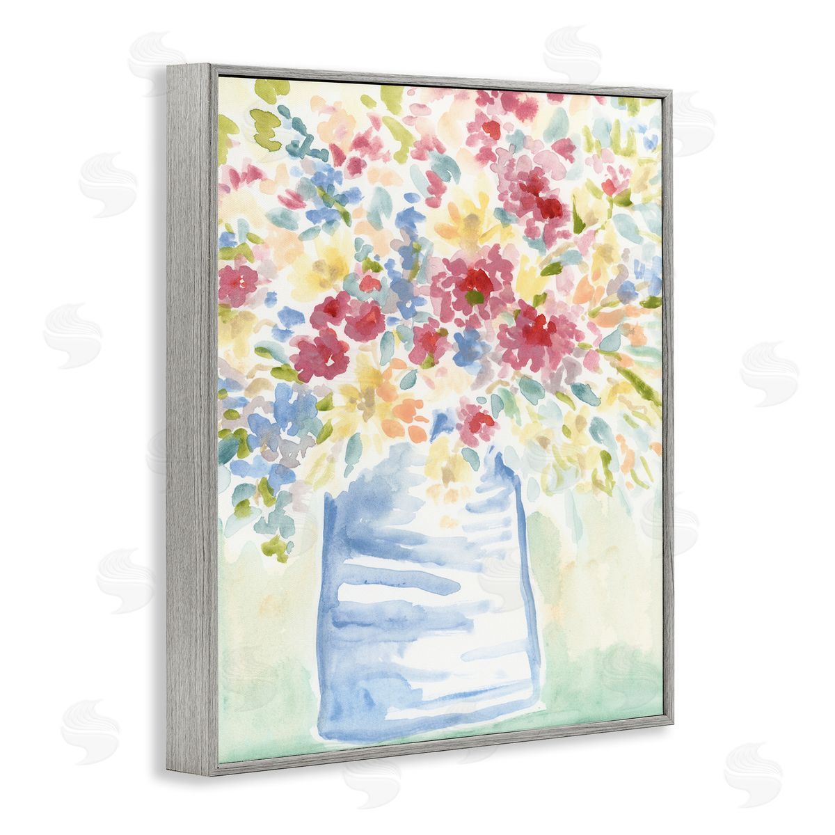 Soft Country Blossoms Grey Frame Print Wall Art, Home Decor by June Erica Vess
