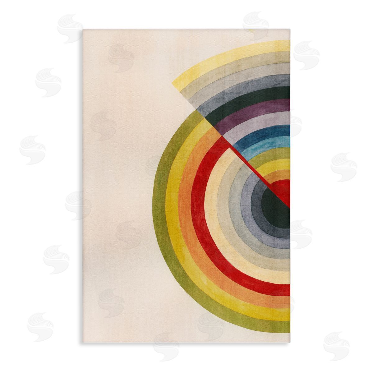Round Alternating Stripes Canvas Wall Art, Home Decor by Grace Popp