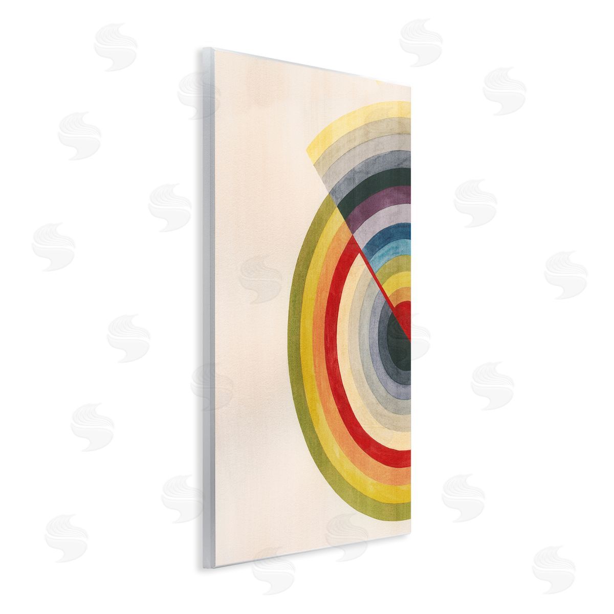 Round Alternating Stripes Wood Plaque Wall Art, Home Decor by Grace Popp