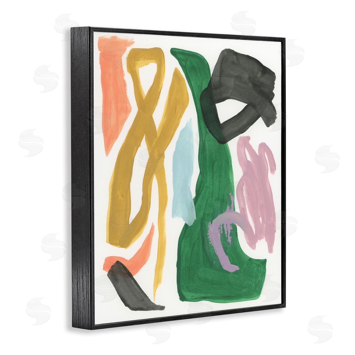 Contemporary Modern Shapes Black Frame Print Wall Art, Home Decor by June Erica Vess