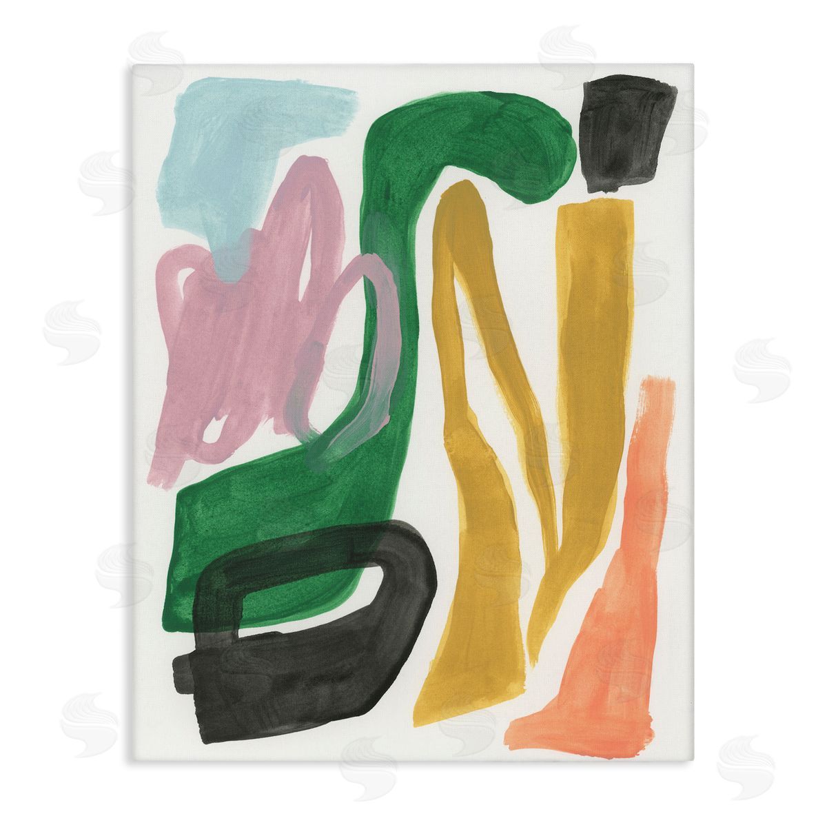 Bright Contemporary Shapes Canvas Wall Art, Home Decor by June Erica Vess