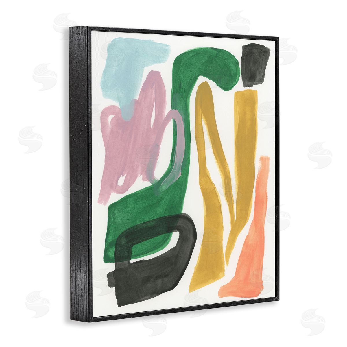 Bright Contemporary Shapes Black Frame Print Wall Art, Home Decor by June Erica Vess