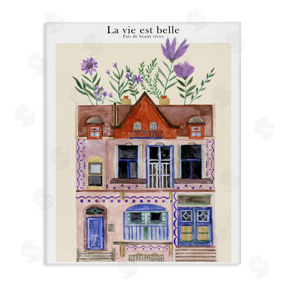Blooming City Building Canvas Wall Art, Home Decor by Melissa Wang