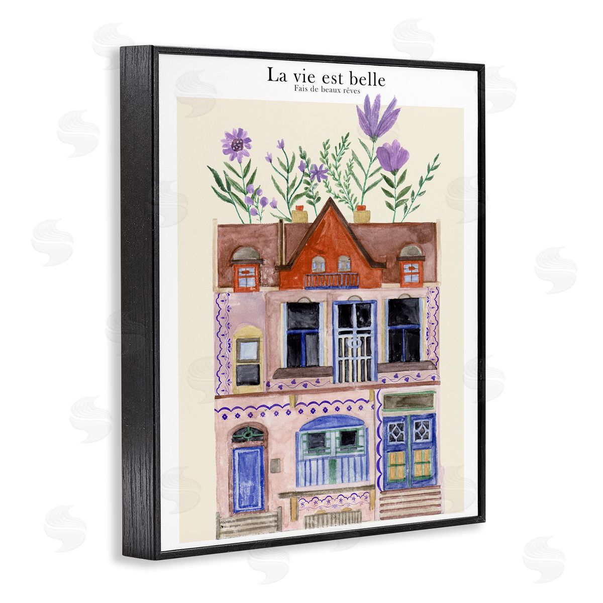 Blooming City Building Black Frame Print Wall Art, Home Decor by Melissa Wang