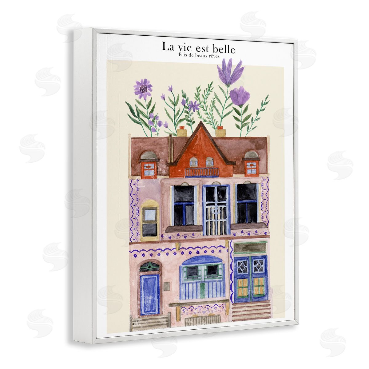 Blooming City Building White Frame Print Wall Art, Home Decor by Melissa Wang