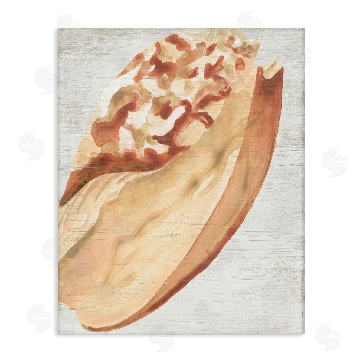 Rustic Beige Shell Canvas Wall Art, Home Decor by June Erica Vess