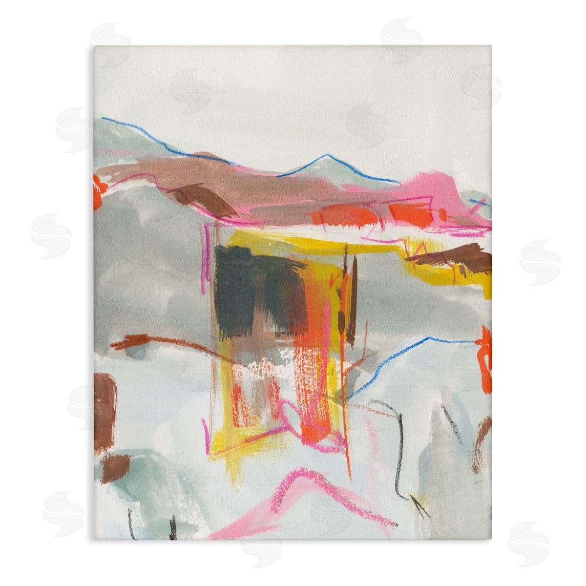 Bold Abstract Mountain Shapes Canvas Wall Art, Home Decor by Melissa Wang