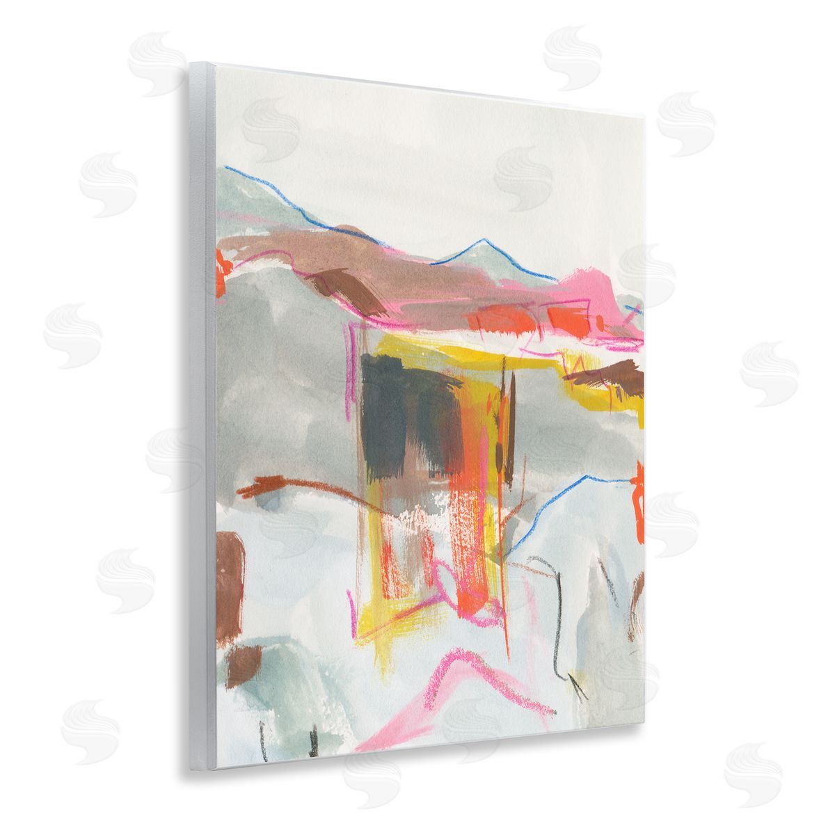Bold Abstract Mountain Shapes Wood Plaque Wall Art, Home Decor by Melissa Wang