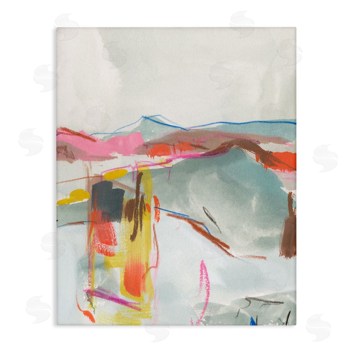 Mountain Shape Impressions Canvas Wall Art, Home Decor by Melissa Wang