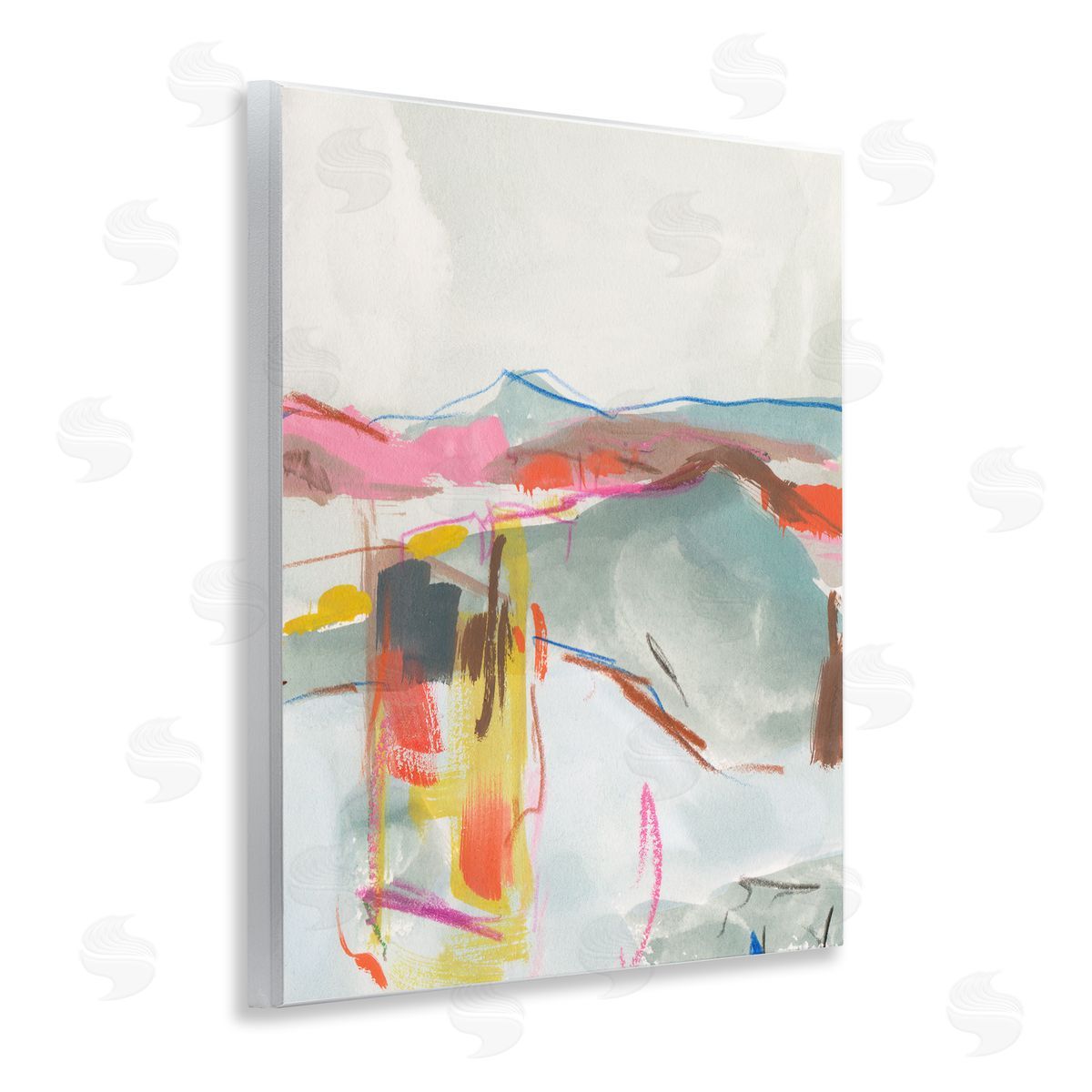 Mountain Shape Impressions Wood Plaque Wall Art, Home Decor by Melissa Wang