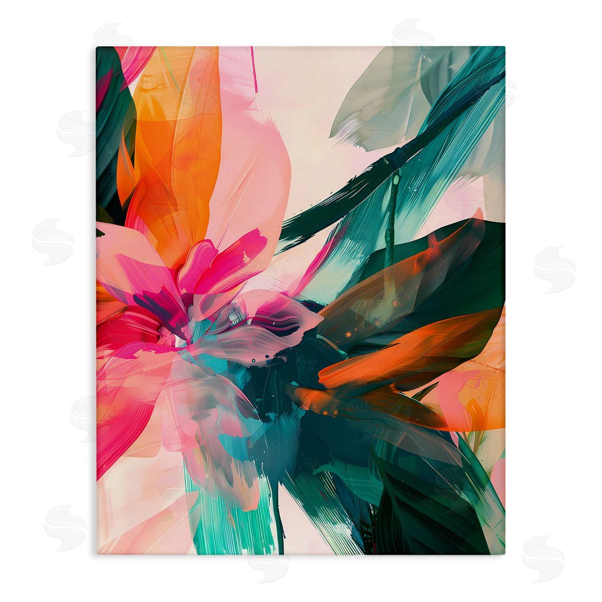 Streaked Opaque Abstract Canvas Wall Art, Home Decor by Walker Noble