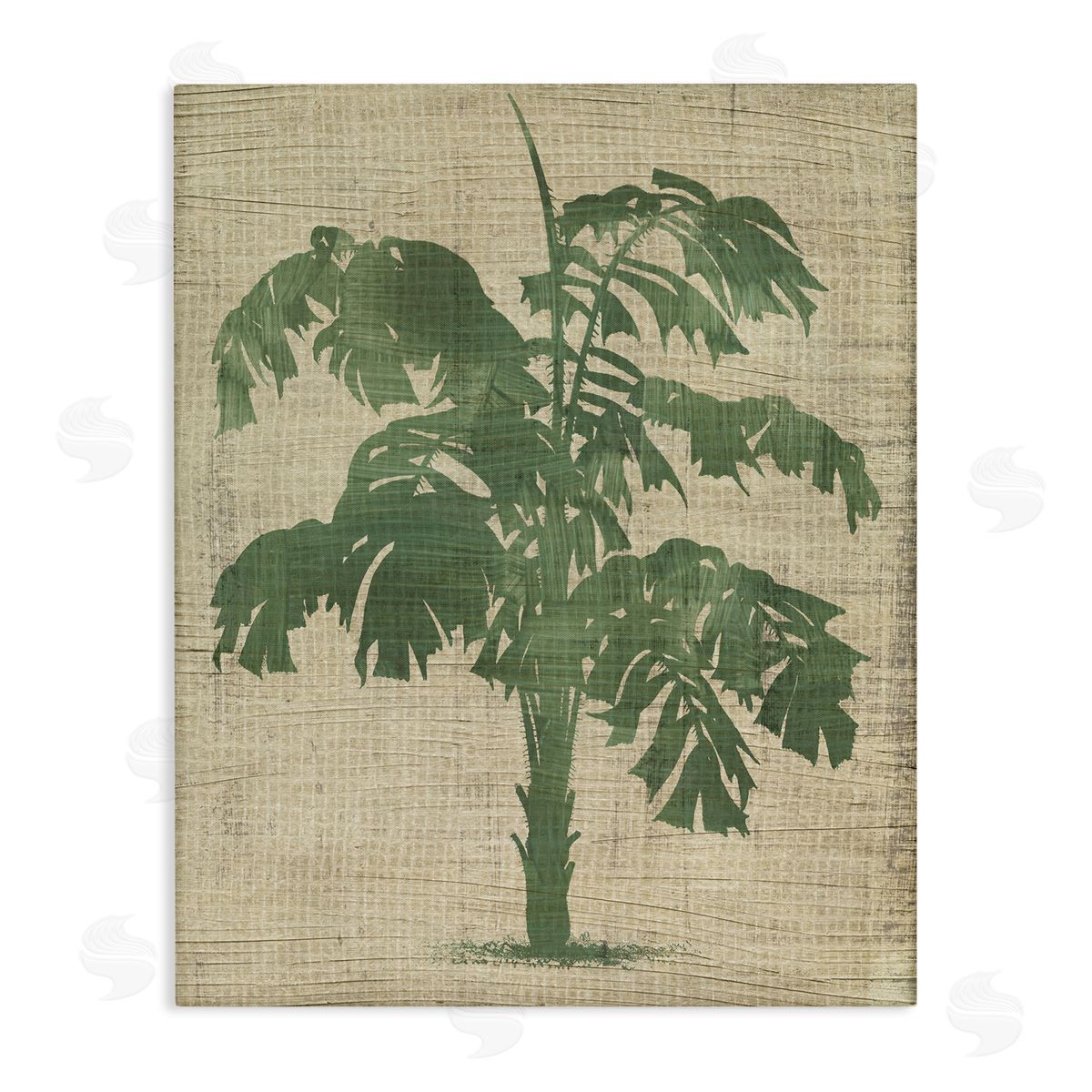 Vintage Plant Silhouette Canvas Wall Art, Home Decor by June Erica Vess