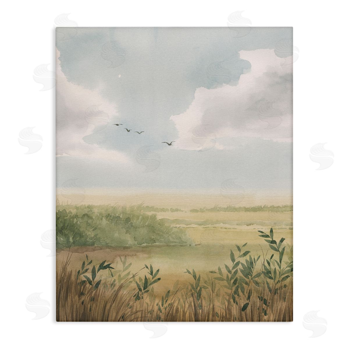 Birds over Grasslands Canvas Wall Art, Home Decor by Grace Popp