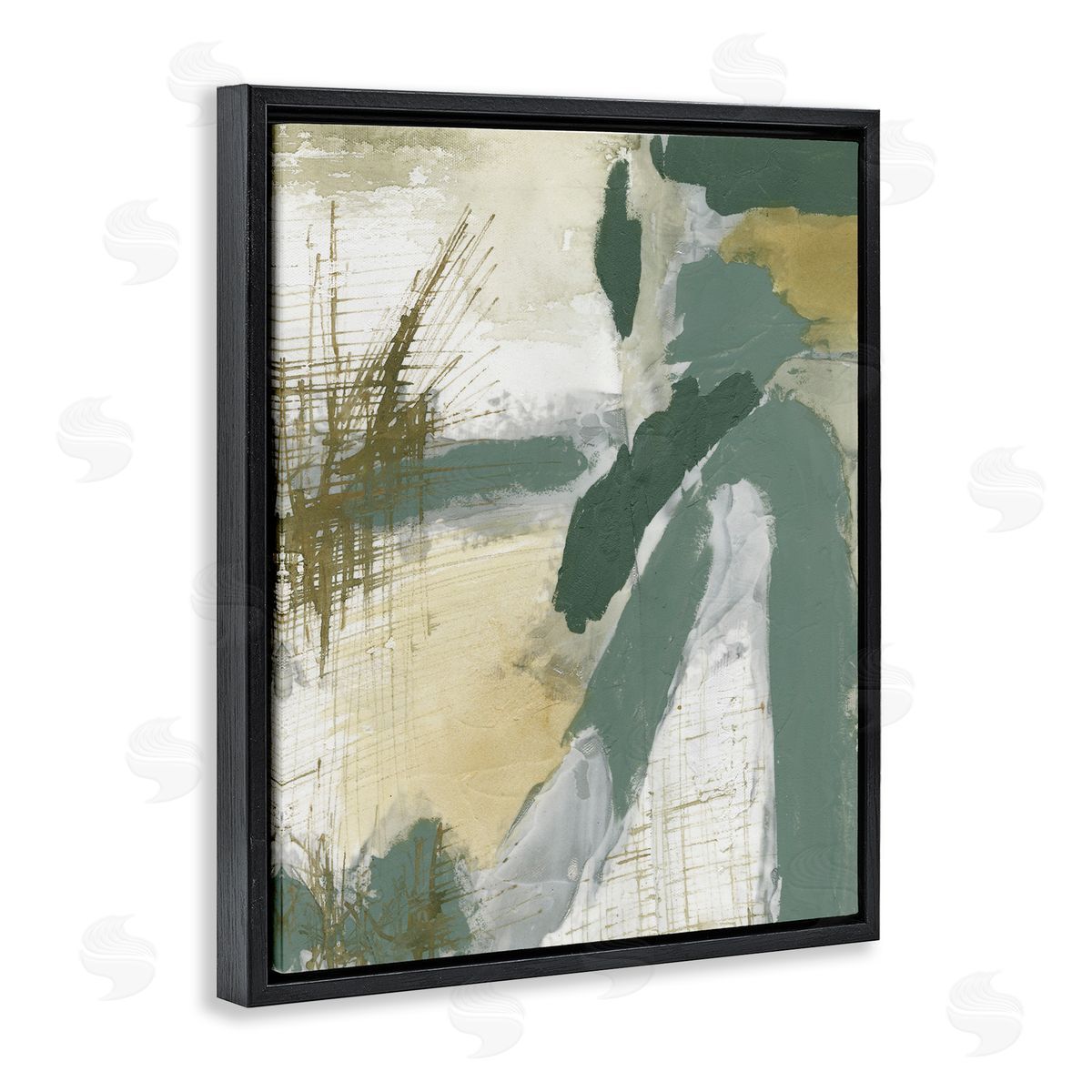 Dynamic Abstract with Grey Black Floating Frame Canvas Wall Art, Home Decor by Vanna Lam